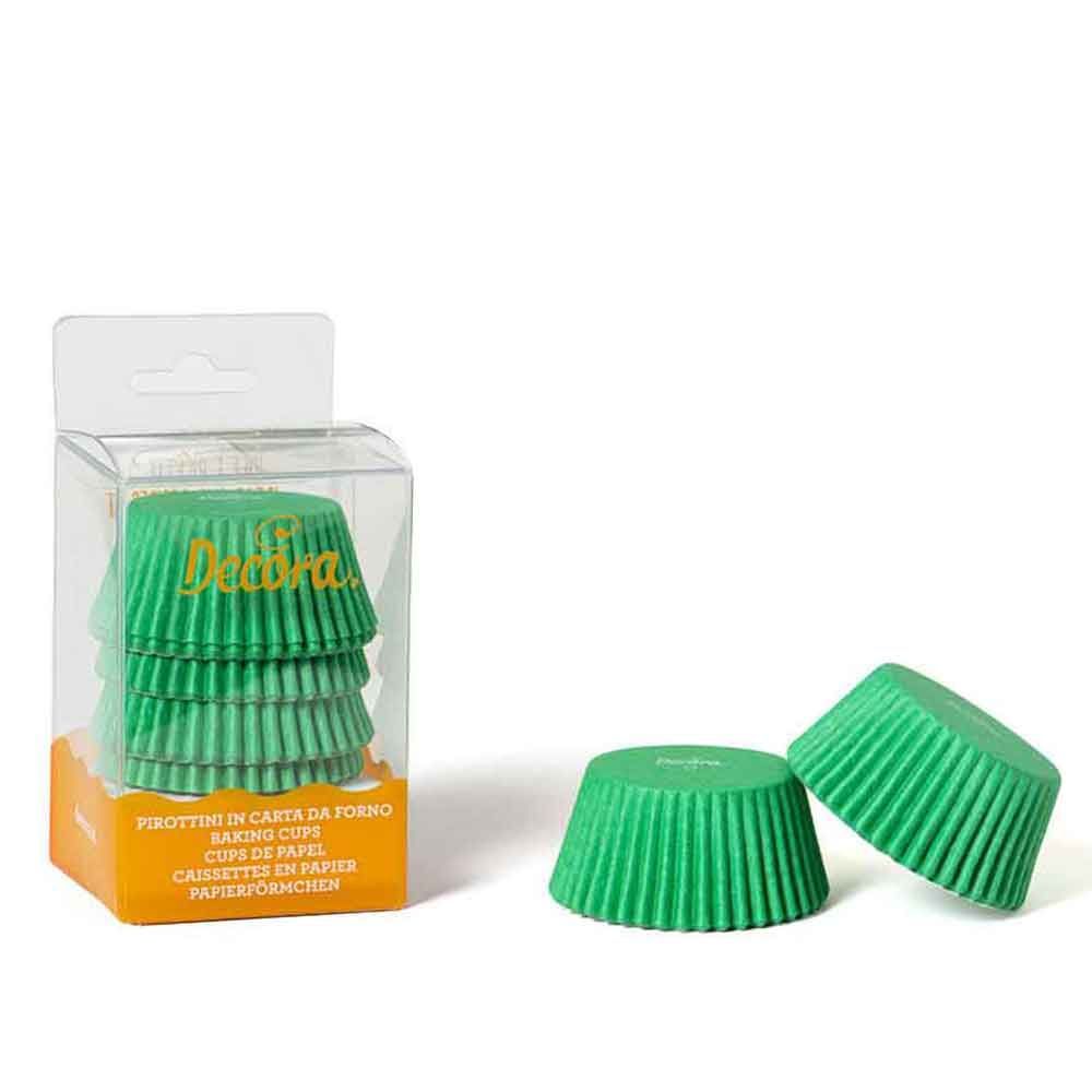Decora 75 Pirottini Verde in Carta Forno per Muffin Diametro Ø 5 x h 3,2 cm