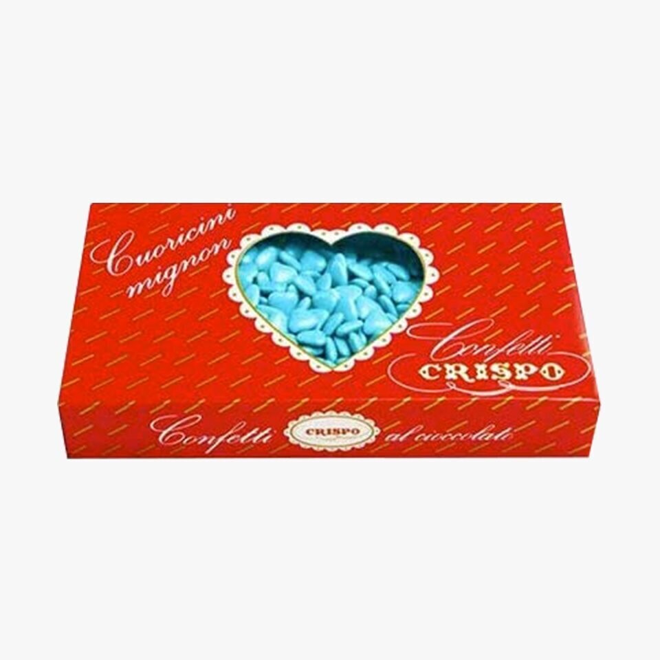 Crispo Confetti Cuoricini Mignon al Cioccolato Azzurri 1 kg Crispo Confetti Cuoricini Mignon al Cioccolato Azzurri 1 kg