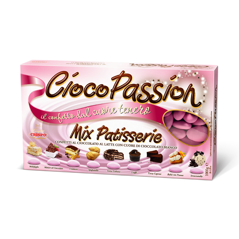 Crispo Confetti Ciocopassion Mix Patisserie Rosa 1 kg (9 Gusti assortiti)
