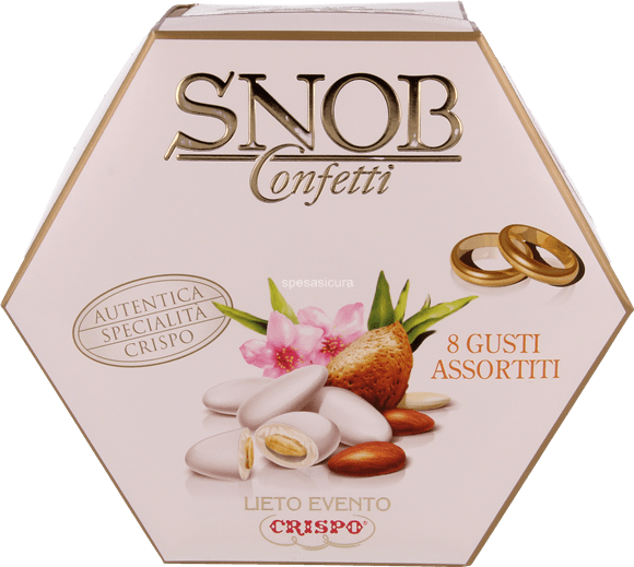 Crispo Confetti Snob Lieto Evento 6 Gusti Assortiti Colore Bianco Senza Glutine (Gluten Free) 500 Gr Crispo Confetti Snob Lieto Evento 6 Gusti Assortiti Colore Bianco Senza Glutine (Gluten Free) 500 Gr