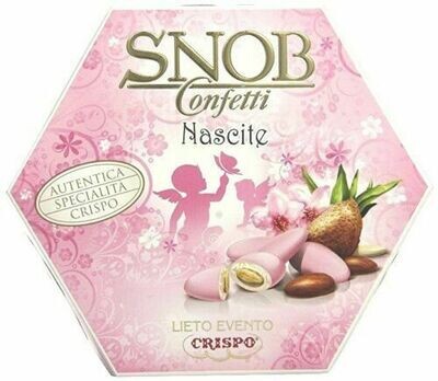 Crispo Confetti Snob Lieto Evento 6 Gusti Assortiti Colore Rosa Senza Glutine (Gluten Free) 500 Gr