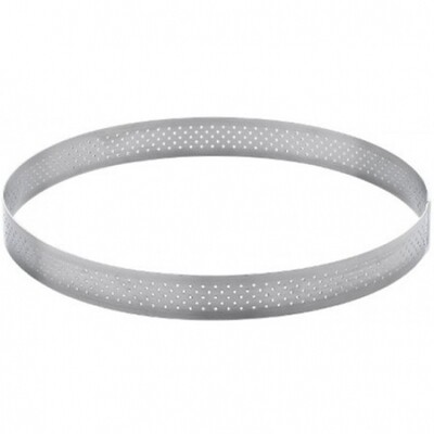 Decora Fascia Tonda Microforata Cerchio Anello in Acciaio Inox Diametro 24 x h 2 cm