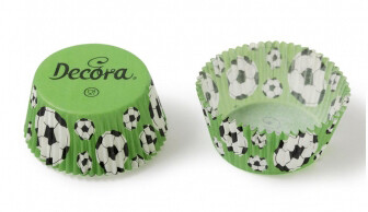 Decora 75 Pirottini In Carta Tema Calcio Per Cottura Muffin Ø 5 x h 3,2 cm Decora 75 Pirottini In Carta Tema Calcio Per Cottura Muffin Ø 5 x h 3,2 cm
