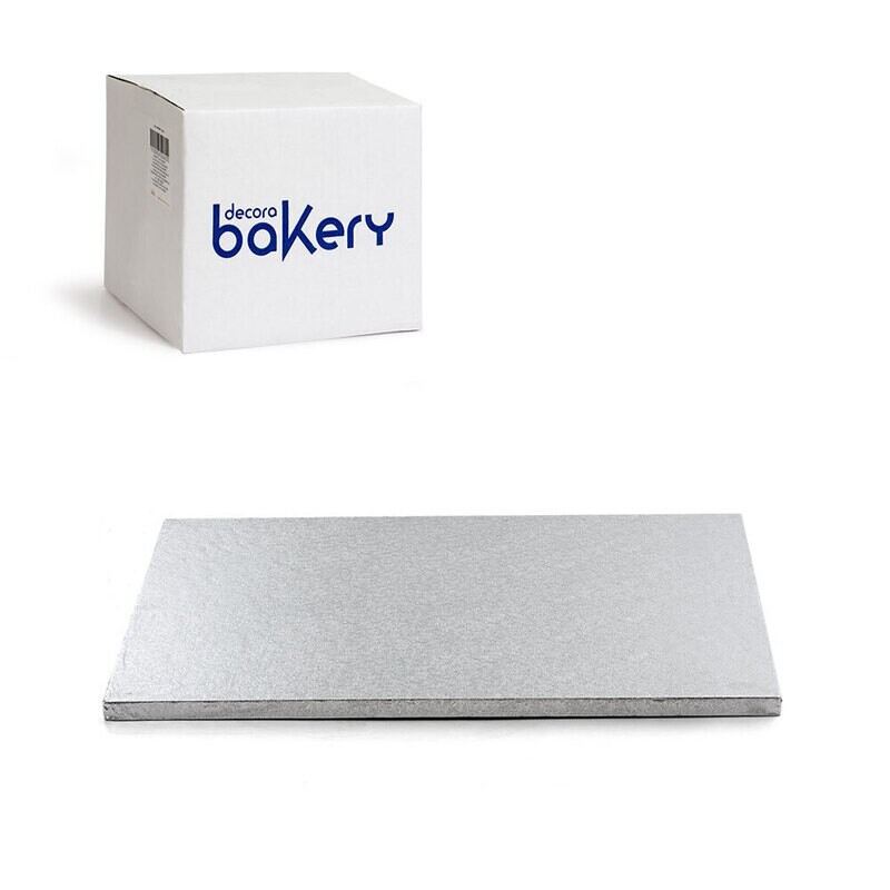 Decora Sottotorta Rigido Rettangolare Argento linea Bakery cm 35 x 45 x 1,2 h Decora Sottotorta Rigido Rettangolare Argento linea Bakery cm 35 x 45 x 1,2 h
