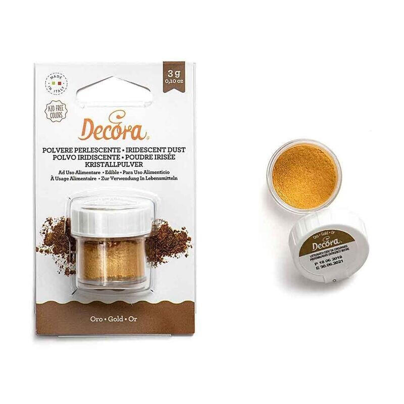 Decora Colorante in Polvere Perlescente per Alimenti Oro 3 g