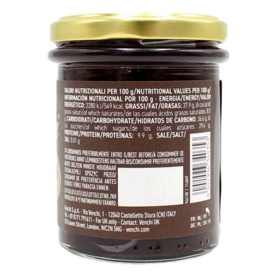 Venchi  Crema Spalmabile al Cioccolato Fondente e Nocciole 200 Gr