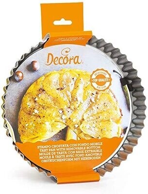 Decora Stampo Tondo per Crostata Fondo Mobile Antiaderente Diametro ø 25 x 3,5 h cm
