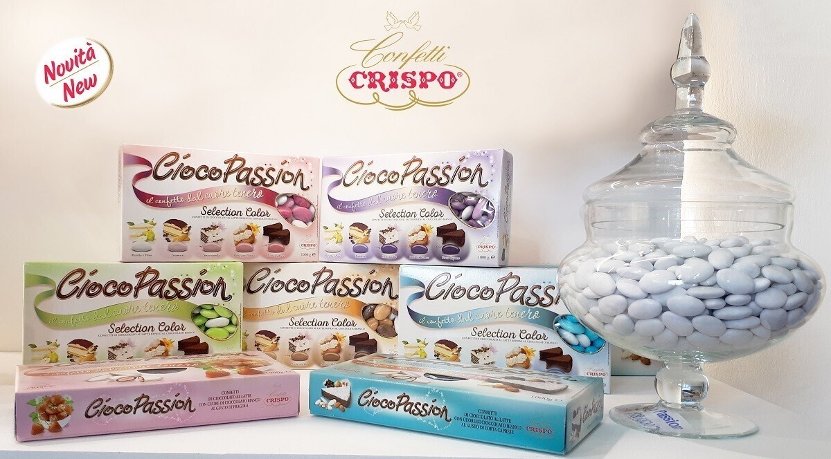 Crispo Confettata Ciocopassion Comunione 7 Kg per il tuo Evento! 7 Pacchi a scelta Confetti senza Glutine (Gluten Free) + Palettina + 40 Conetti + Piatti, Bicchieri ,Tovaglioli + SPEDIZIONE GRATIS!