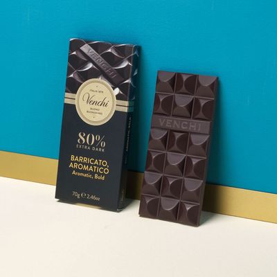 Venchi Tavoletta Cioccolato Fondente 80% Barricato Aromatico Gluten Free 70 Gr
