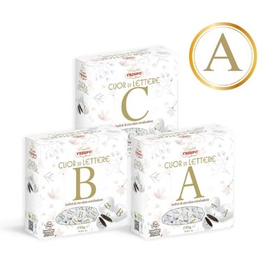 Crispo Cuor di Lettere Confetti con Iniziali "A"