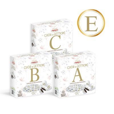 Crispo Cuor di Lettere Confetti con Iniziali "E"