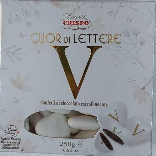Crispo Cuor di Lettere Confetti con Iniziali "V"