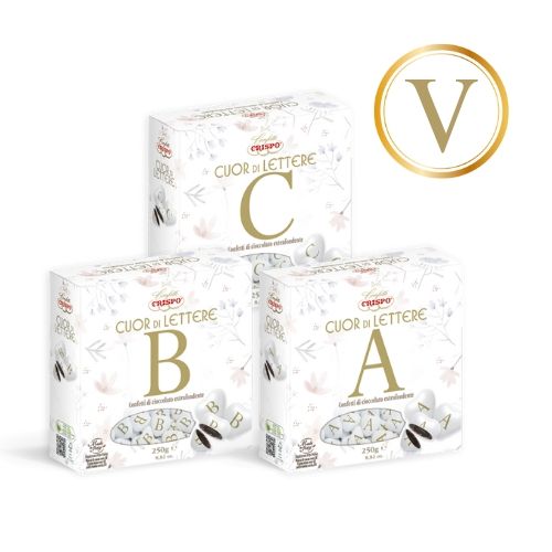 Crispo Cuor di Lettere Confetti con Iniziali "V"
