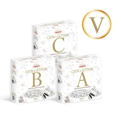 Crispo Cuor di Lettere Confetti con Iniziali "V"