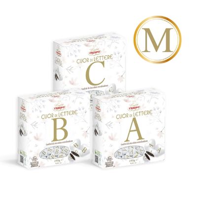 Crispo Cuor di Lettere Confetti con Iniziali "M"