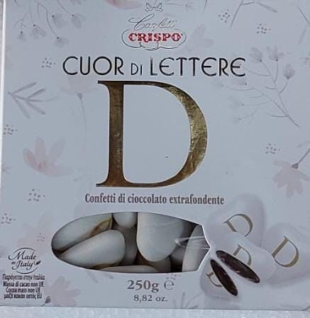 Crispo Cuor di Lettere Confetti con Iniziali "D"