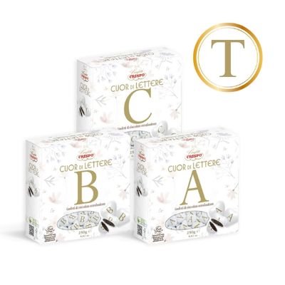 Crispo Cuor di Lettere Confetti con Iniziali "T"