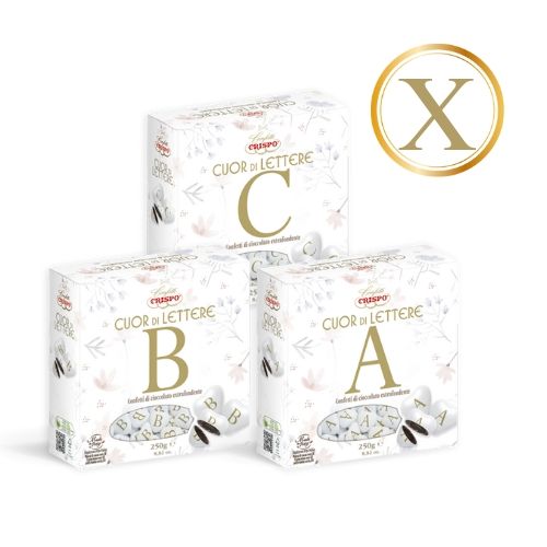 Crispo Cuor di Lettere Confetti con Iniziali "X"