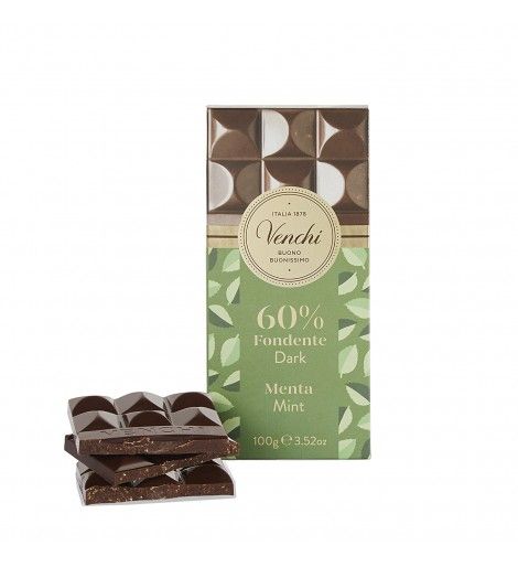 Venchi Tavoletta Cioccolato Fondente e Menta 60% Gluten Free 100 Gr