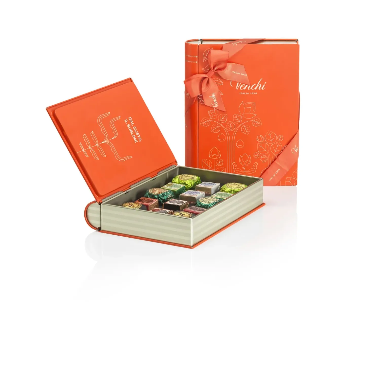 Venchi Maxi Libro in Latta con Cioccolatini assortiti Gluten Free 203Gr