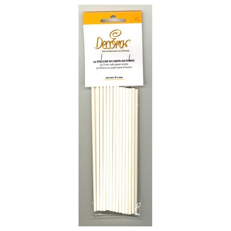 Decora Confezione Stecche Carta da Forno Bianche 25 pezzi  h 22.80 cm