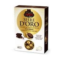Crispo Sfere D'Oro Cereali ricoperti di cioccolato fondente.