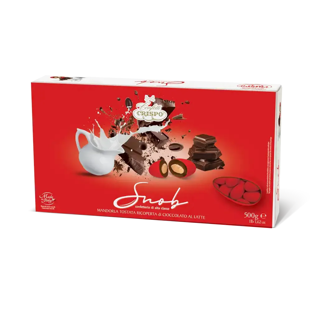 Crispo Confetti Snob Cioccolato al Latte Rosso senza Glutine (Gluten Free) 500 Gr