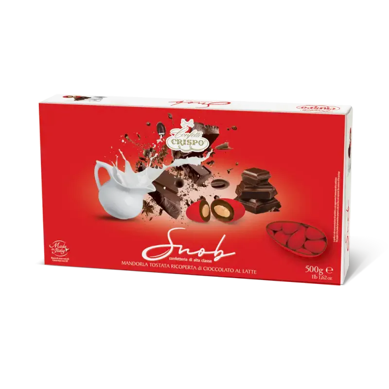 Crispo Confetti Snob Cioccolato al Latte Rosso senza Glutine (Gluten Free) 500 Gr