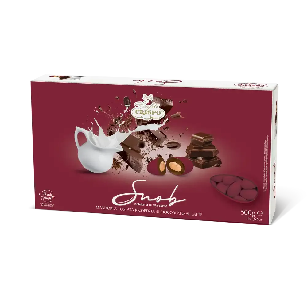 Crispo Confetti Snob Cioccolato al Latte Bordeaux senza Glutine (Gluten Free) 500 Gr