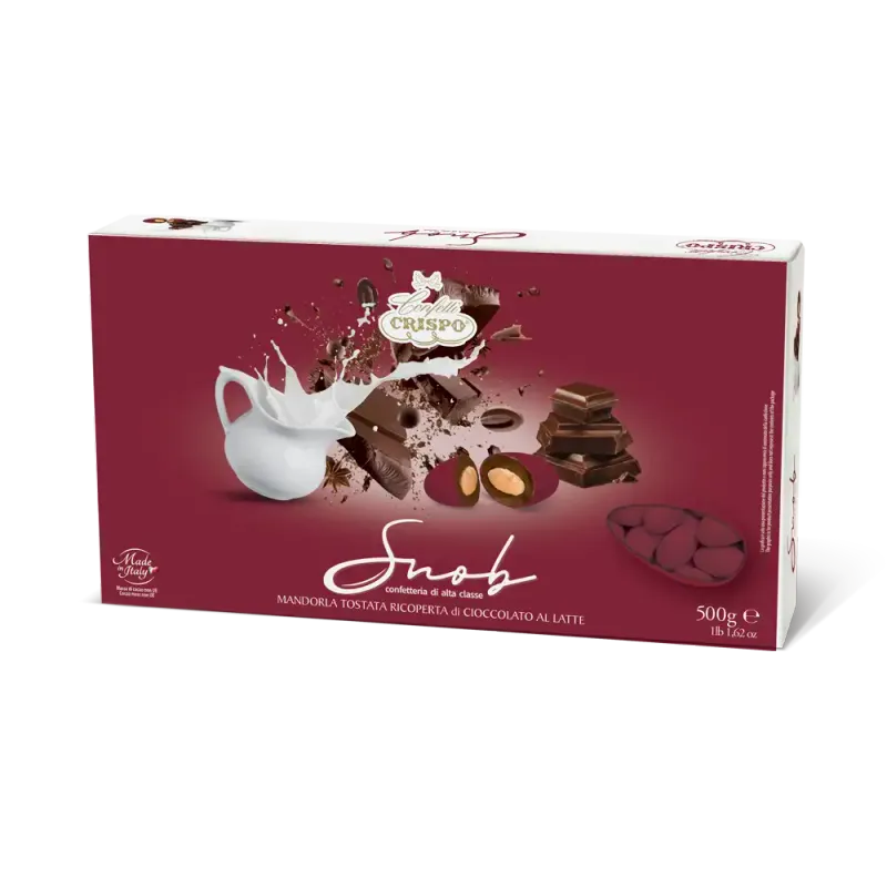 Crispo Confetti Snob Cioccolato al Latte Bordeaux senza Glutine (Gluten Free) 500 Gr