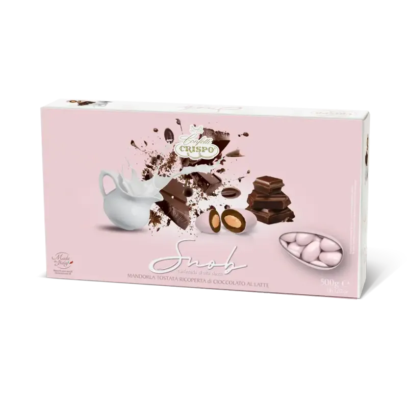 Crispo Confetti Snob Cioccolato al Latte Rosa Chiaro senza Glutine (Gluten Free) 500 Gr