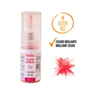 Decora Colorante in polvere per alimenti pump spray glitter rosso Decora Colorante in polvere per alimenti pump spray glitter rosso