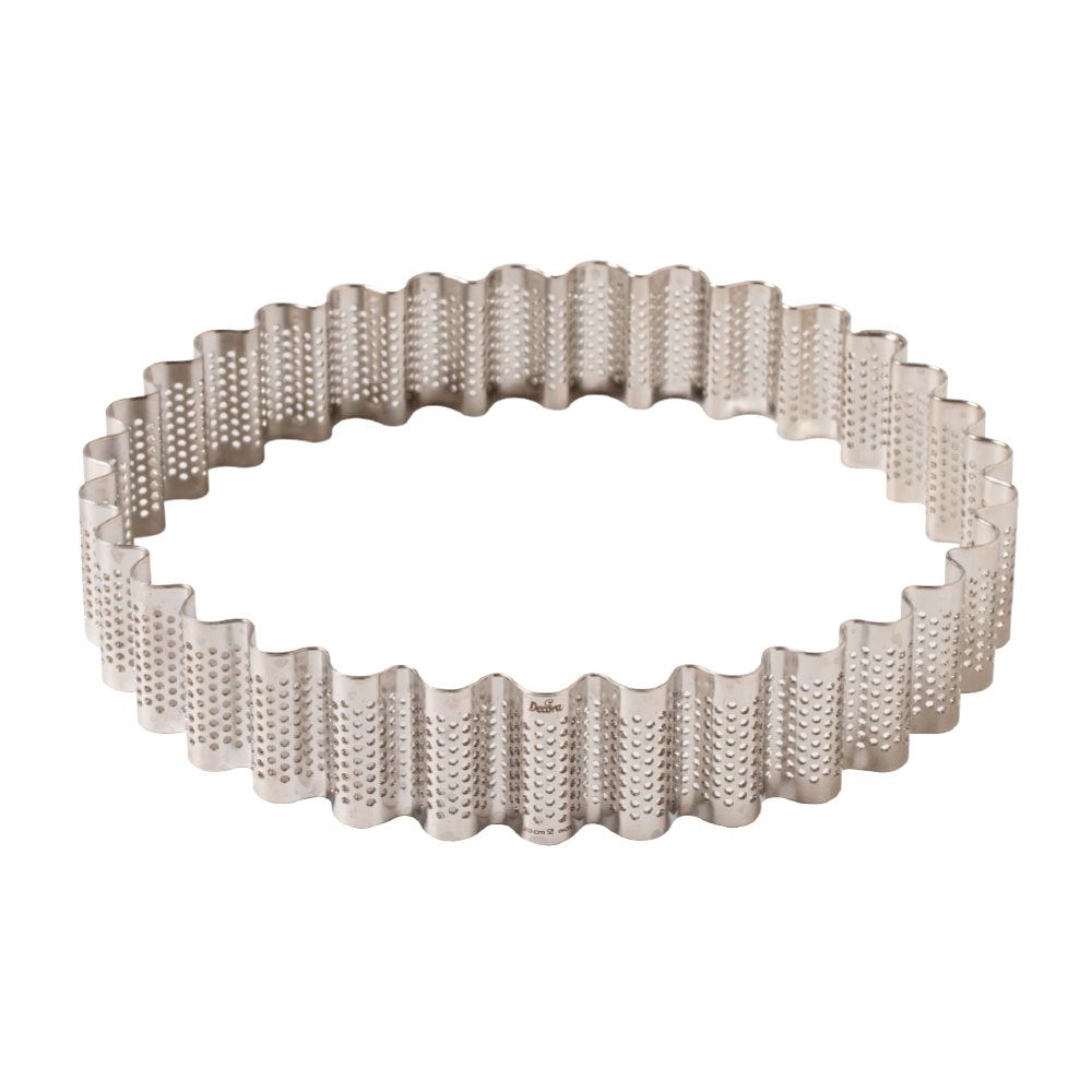 Decora Forma Tonda Microforata Ondulata in Acciaio Inox Diametro 25x 3.5 h cm