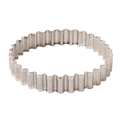 Decora Forma Tonda Microforata Ondulata in Acciaio Inox Diametro 25x 3.5 h cm