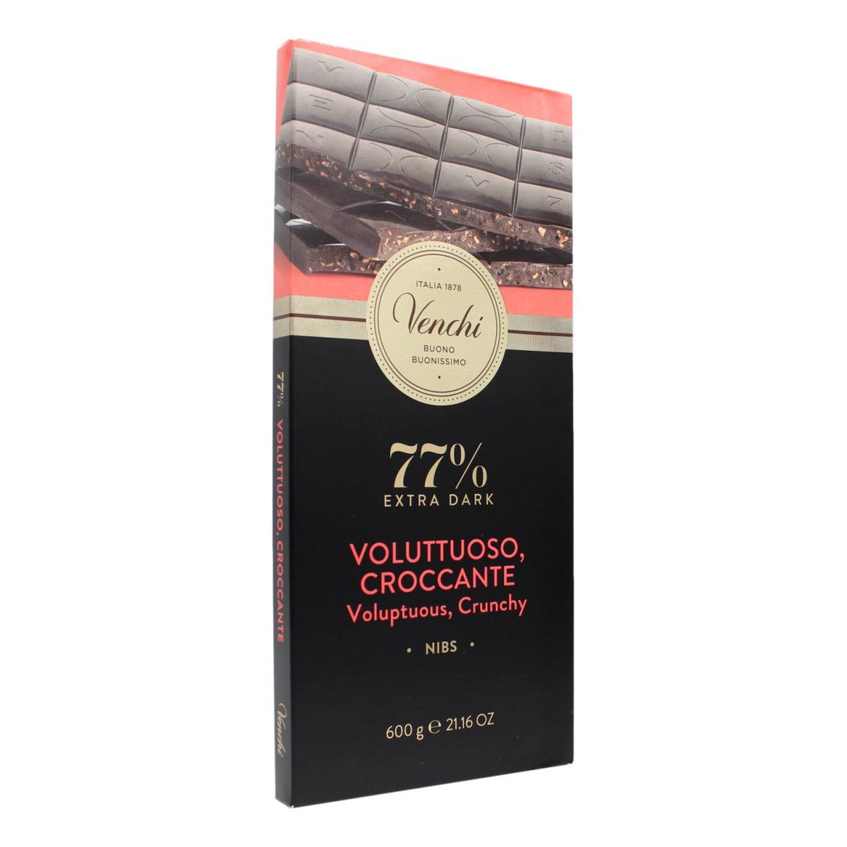 Venchi Maxi Tavoletta 77% Extra Dark Nibs 600 GR