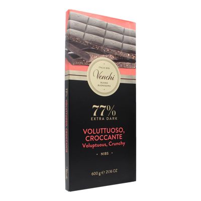Venchi Maxi Tavoletta 77% Extra Dark Nibs 600 GR