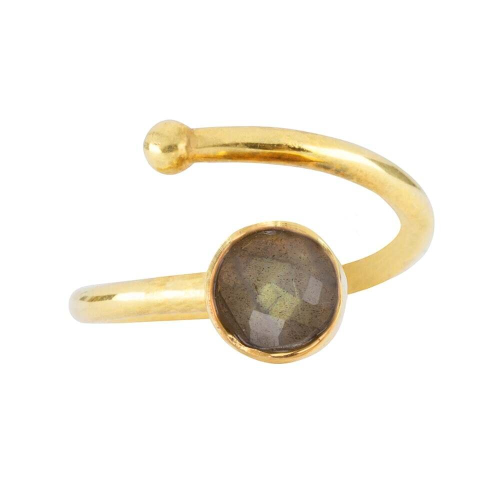 Gouden  ring met Labradoriet voor kinderen