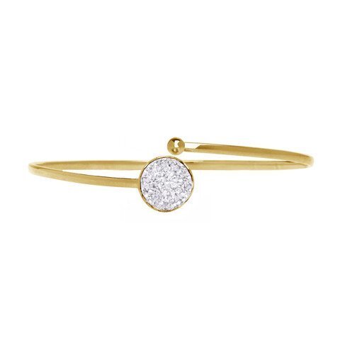 Gouden armband met witte druzy agaat
