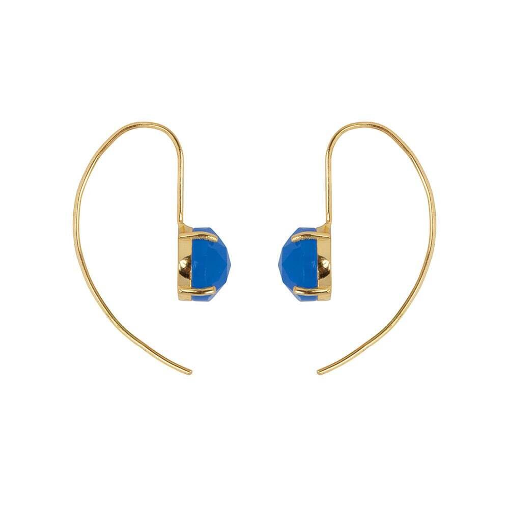 Sara Gouden oorbel met blauwe chalcedony