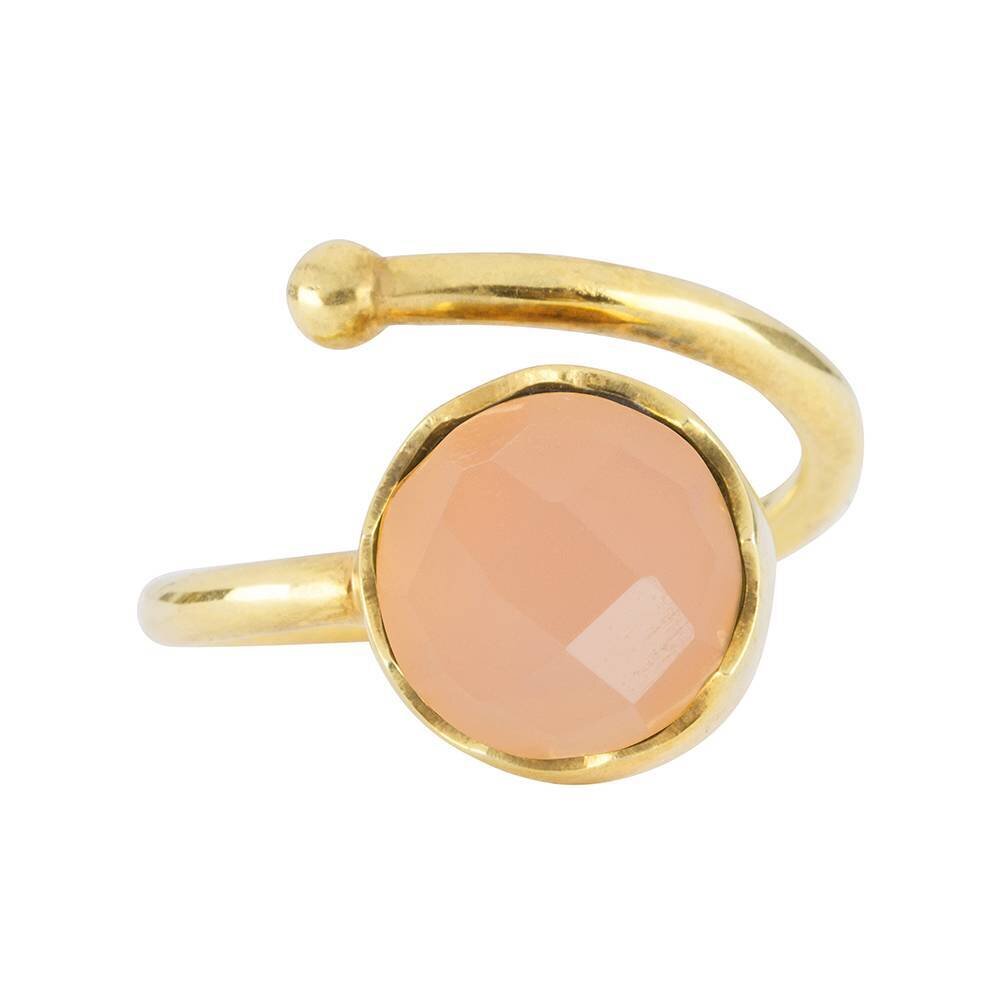 Gouden ring met Rozenkwarts