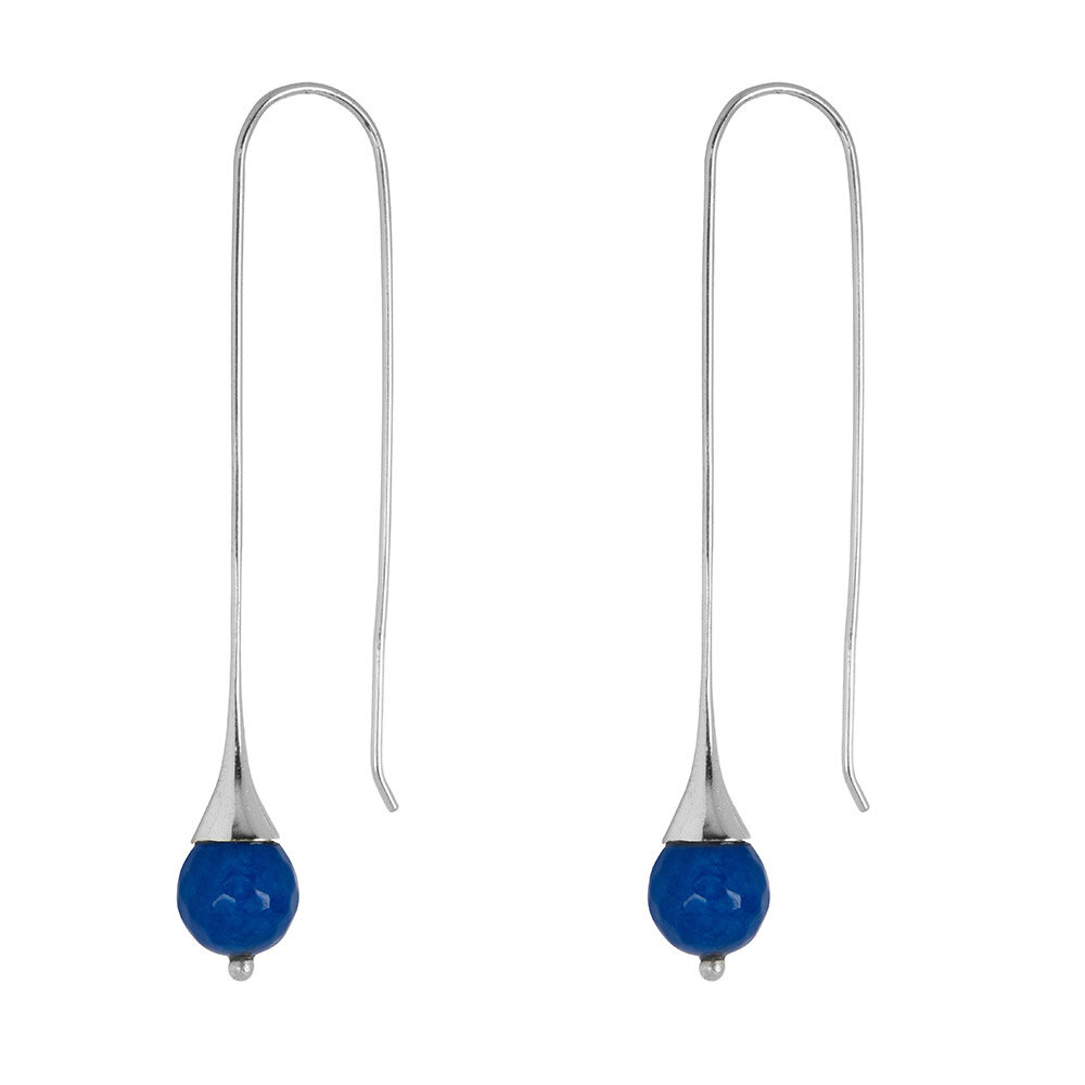 Georgette Zilveren oorbel met Blauw Aventurijn