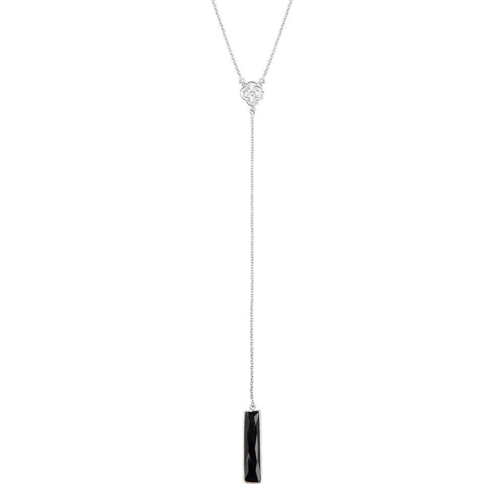 Ketting zilver met Zwarte Onyx