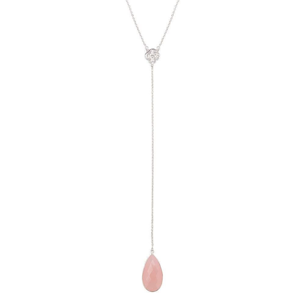 Ketting zilver met Rozenkwarts