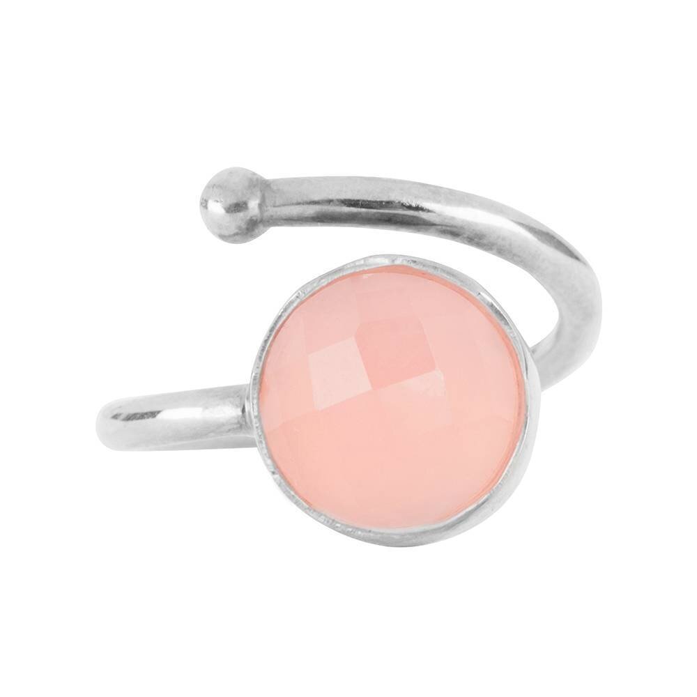 Zilveren ring met Rozenkwarts