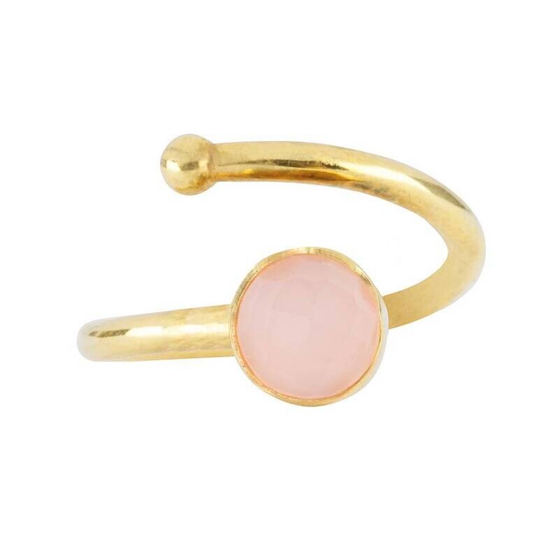 Gouden ring met Rozenkwarts voor kinderen