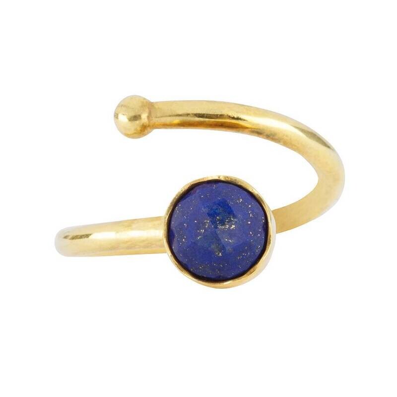 Gouden ring met Lapis Lazuli voor kinderen