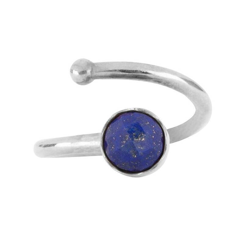 Zilveren ring met Lapis Lazuli voor kinderen