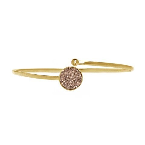 Gouden armband met rose druzy agaat