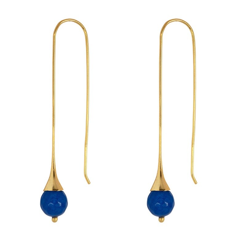 Georgette Gouden oorbel met Blauwe Aventurijn