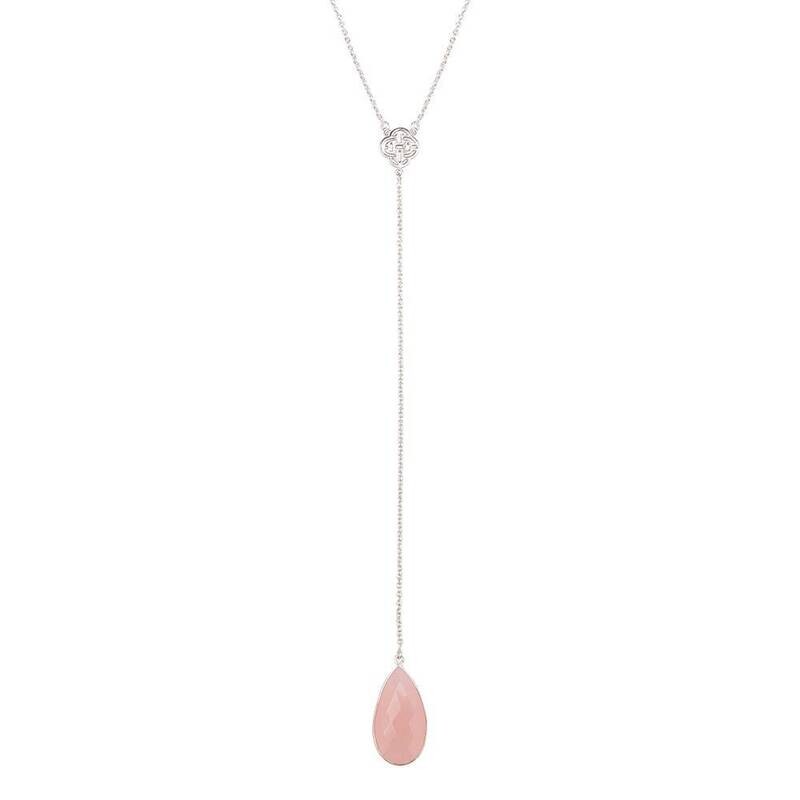Ketting zilver met Rozenkwarts